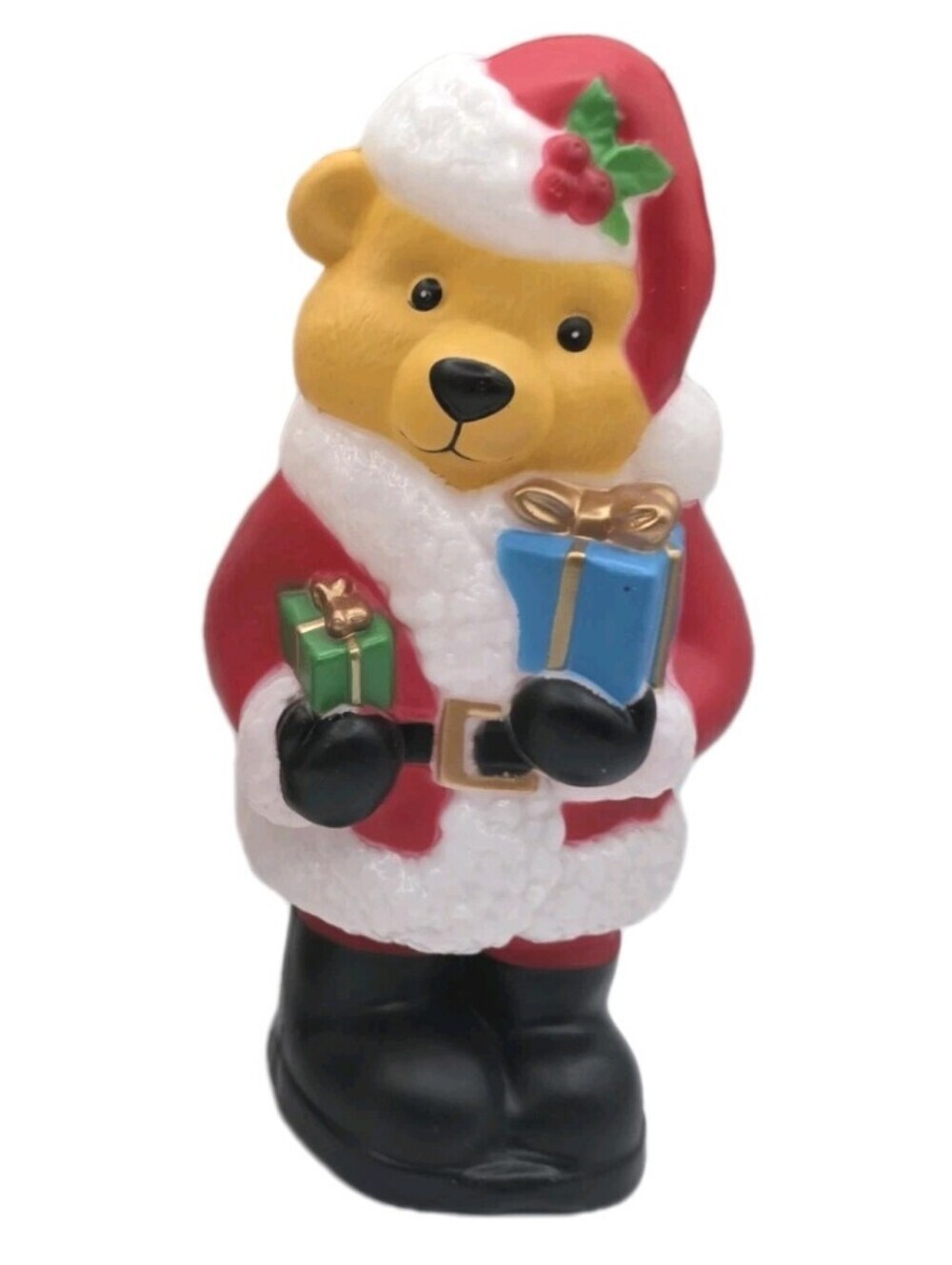 Santa Bear 11" Blow Mold Christmas Decor Tabletop Light Up Holiday Decorations - Picture 2 of 9